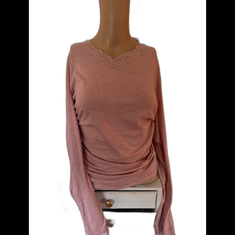 pink lace long sleeve